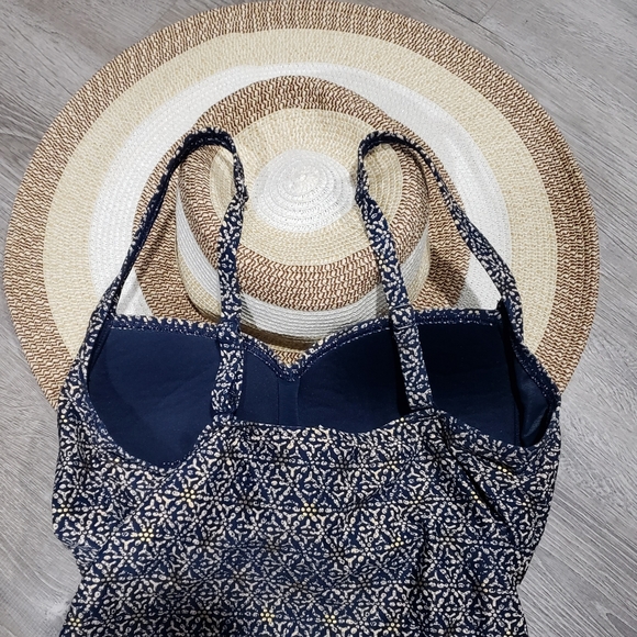 NipTuck Navy Nautical Foil Joanne Twist Front Tummy Control One Piece Swimsuit - Picture 5 of 9